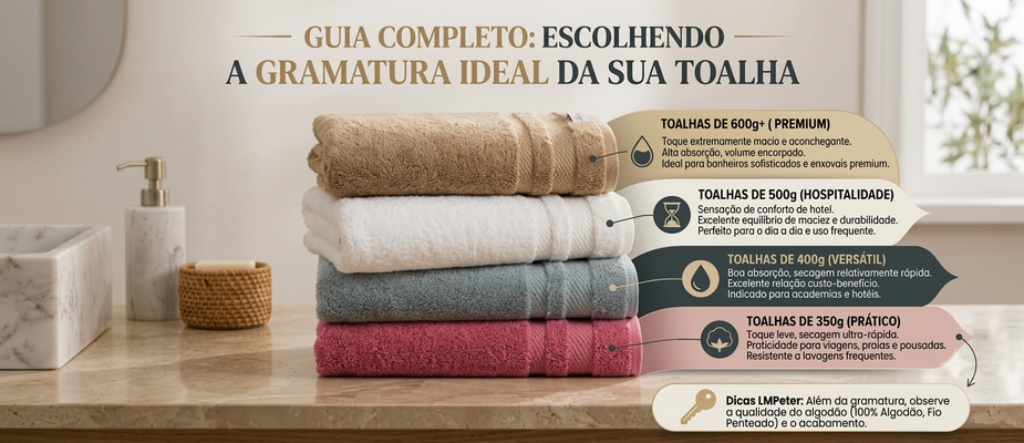 Qual a melhor gramatura para toalha de banho? Descubra como escolher a ideal para o seu dia a dia!
